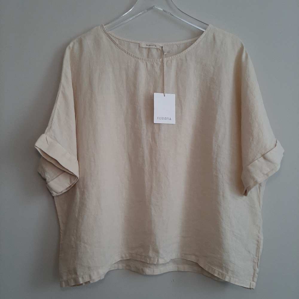 Filosofia Linen Zoe Top Yellow Size Large